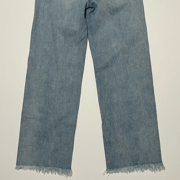 American Eagle Skater Jeans 27/4L Long High Rise Wide Leg Distressed Light Wash - Picture 7 of 16